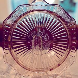 1930’s Pink Depression Glass Cake Plate